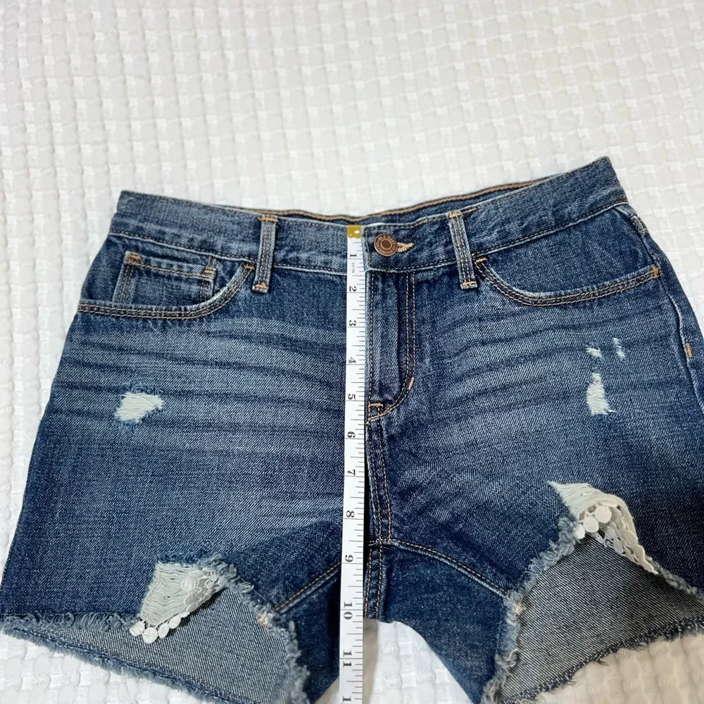 Old Navy Distress Lace Trim Denim Jean Shorts